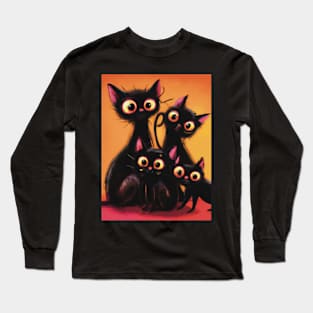 Black Cat Family Long Sleeve T-Shirt